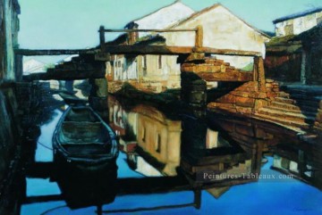 water carrier Tableau Peinture - Water Towns Stream Chinois Chen Yifei
